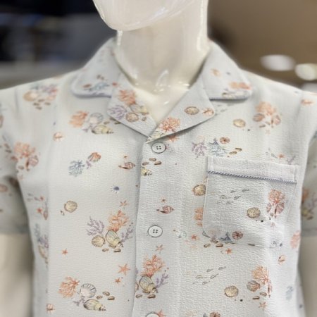 바다쿨링 주름원단 반팔 남성잠옷세트