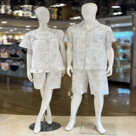 바다쿨링 주름원단 반팔 커플잠옷세트