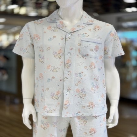 바다쿨링 주름원단 반팔 커플잠옷세트