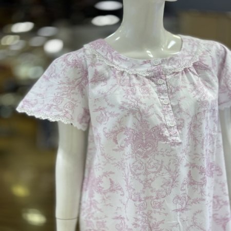 플라워 고급면80수 반팔여성원피스잠옷