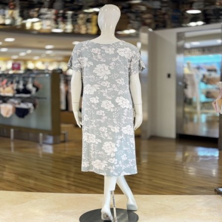 플라워패턴 반팔 여성 원피스잠옷 단품