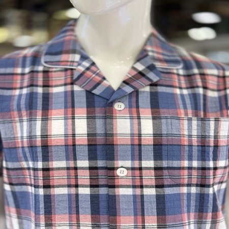 체크무늬 면 지짐이 반팔 남성잠옷세트