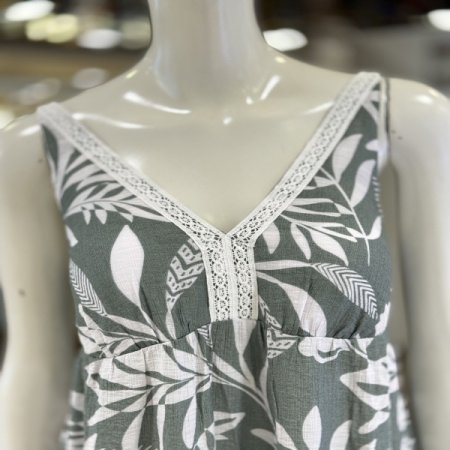 야자수 컵내장 여성 원피스잠옷