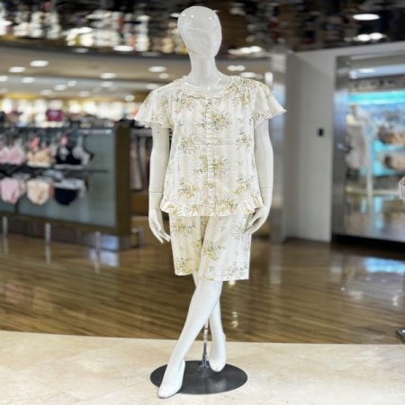 플라워 엠보싱 면  반팔 여성잠옷세트