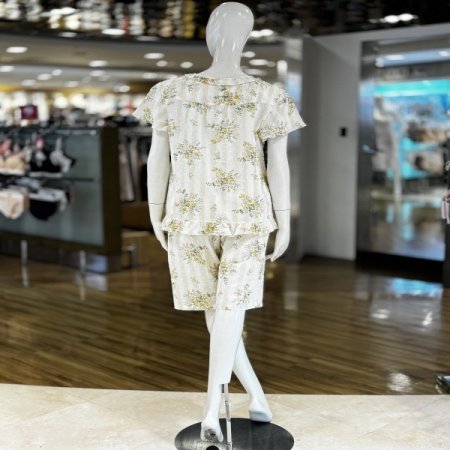 플라워 엠보싱 면  반팔 여성잠옷세트