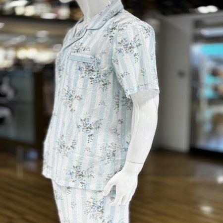 플라워 엠보싱 면  반팔 남성잠옷세트