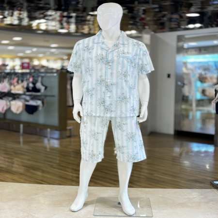 플라워 엠보싱 면 반팔 커플잠옷세트