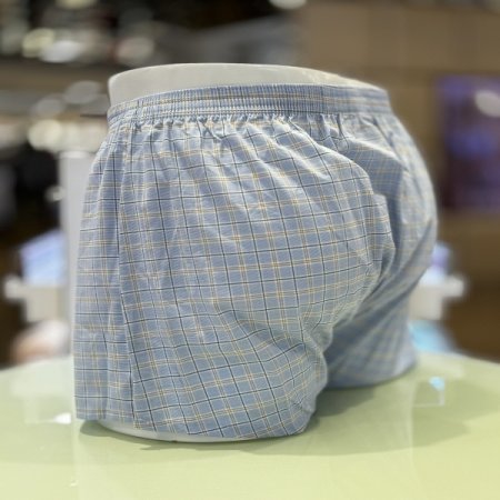뱀부 체크 남성 사각 트렁크팬티