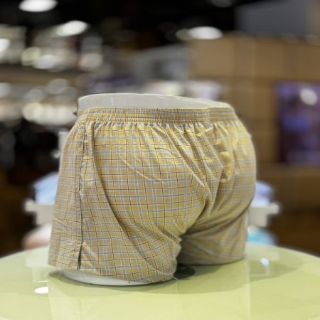 뱀부 체크 남성 사각 트렁크팬티