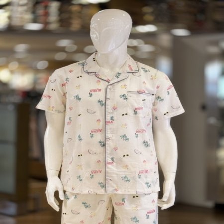 하와이 면100 여름 반팔커플잠옷세트