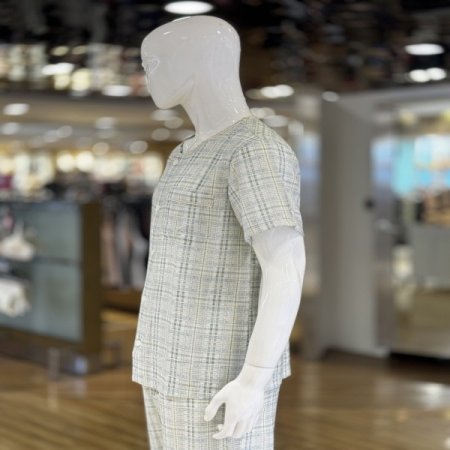 쿨링 라운드넥 반팔 남성잠옷세트