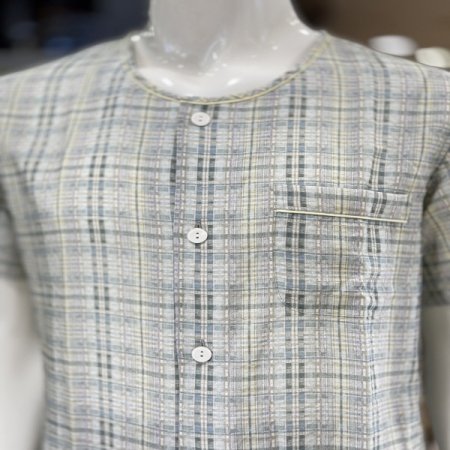 라운드 체크 반팔 커플잠옷세트