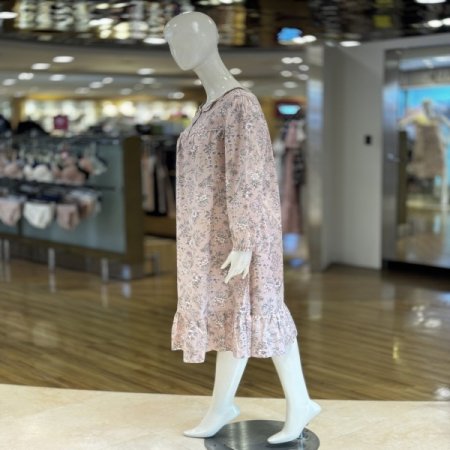 면100 플라워 긴팔 여성 원피스잠옷