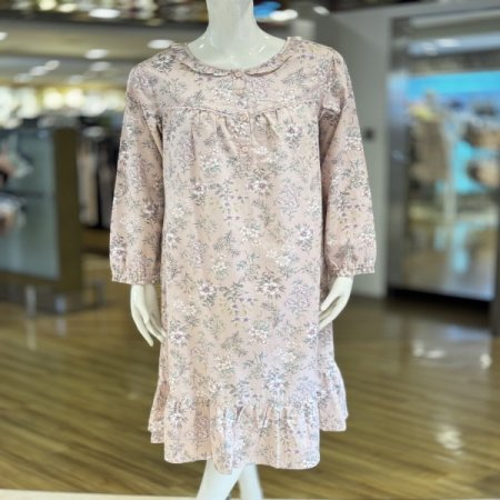 면100 플라워 긴팔 여성 원피스잠옷