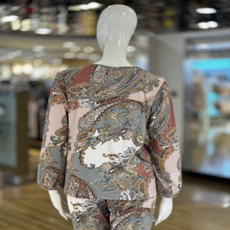 실크핏 폴리스판 여성 긴팔 홈웨어상의