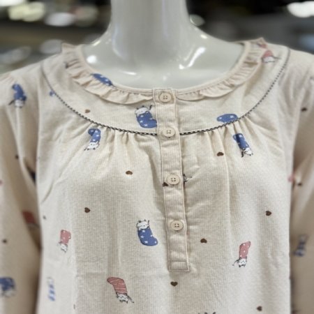 하트고양이 면100 여성원피스잠옷