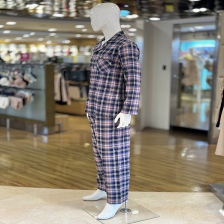 체크 기모 면혼방 남성잠옷세트