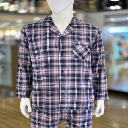 체크 기모 면혼방 남성잠옷세트