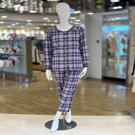 체크 기모 면혼방 커플잠옷세트