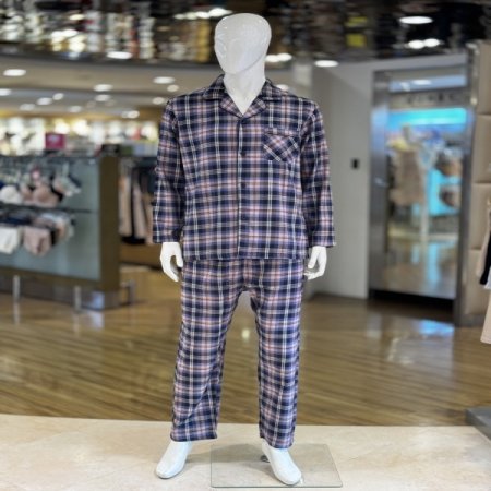 체크 기모 면혼방 커플잠옷세트