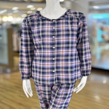 체크 기모 면혼방 커플잠옷세트