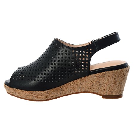 여성 웨지굽 펀칭 샌들