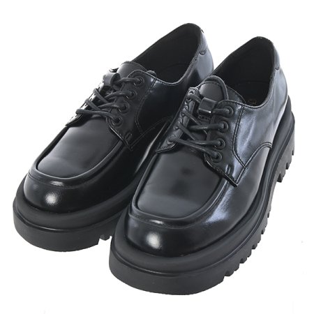 여성 스퀘어 청키 레이스업 로퍼