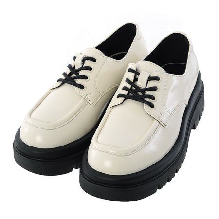 여성 스퀘어 청키 레이스업 로퍼