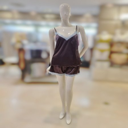 스판사틴4593S 캐미솔하프슬립세트