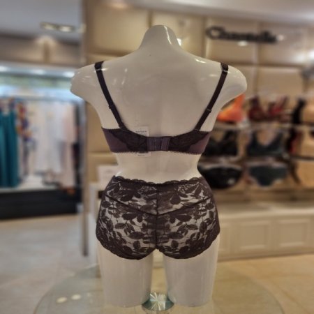 플라워다크브운4438레이스팬티브라세트