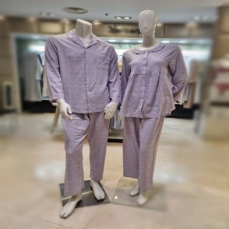 커플4992바이올렛체크 잠옷세트