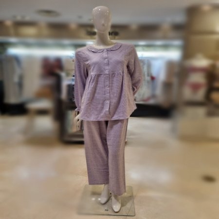 커플4992바이올렛체크 잠옷세트