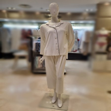 여성6023B크림 잠옷세트