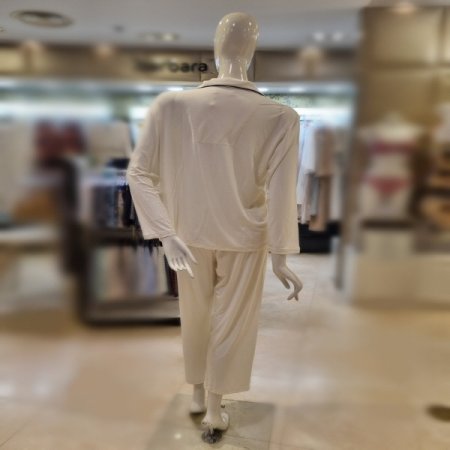 여성6023B크림 잠옷세트