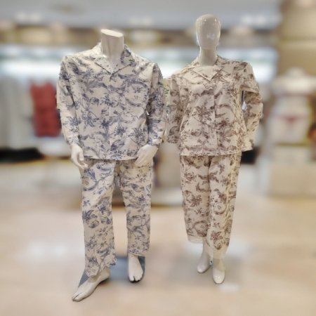 커플 블루면프린트4594B 잠옷세트