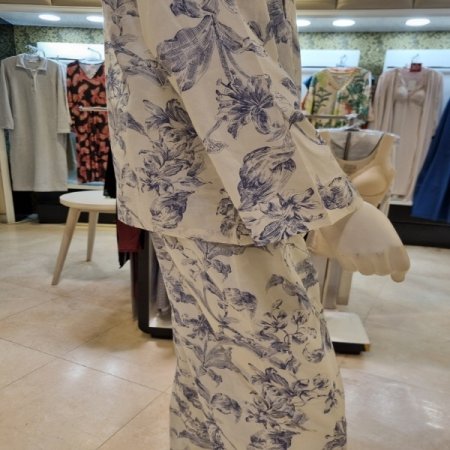 커플 블루면프린트4594B 잠옷세트