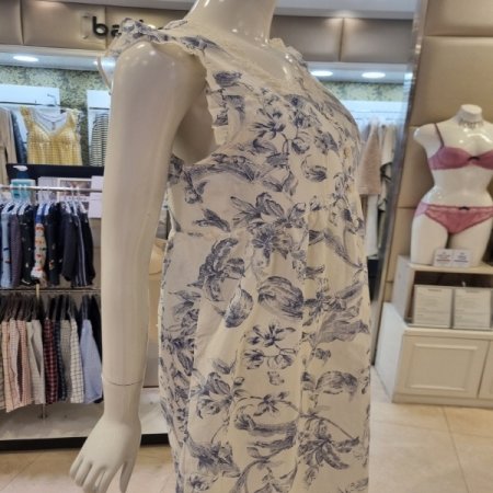 커플 면프린트4594L 원피스잠옷