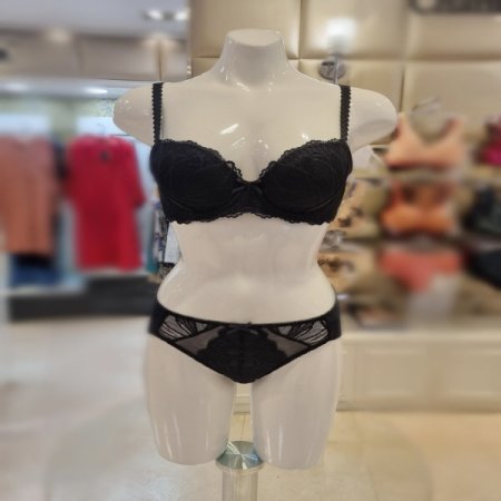 바바라 레이스 와이어몰드브라4806P블랙세트