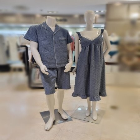 커플 플로킹4600L컵드레스잠옷세트