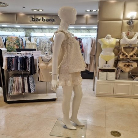 커플 베이지플로킹4600S상하세트잠옷