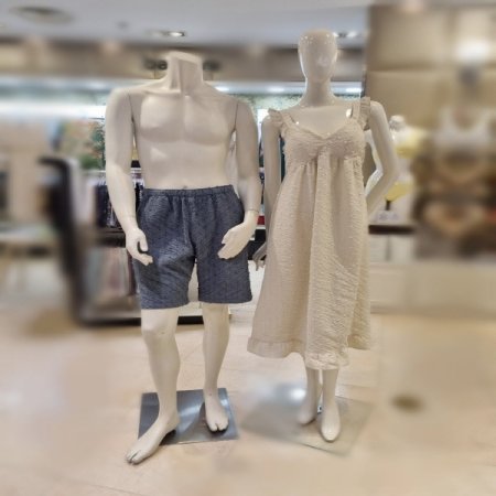 커플베이지플로킹4600L원피스세트