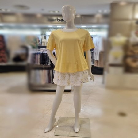 MEY 여성 반팔상하세트1231S옐로