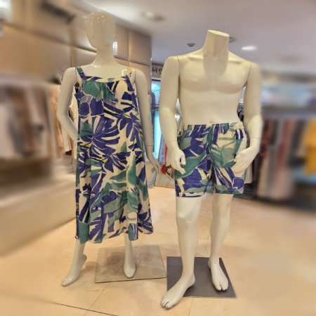 커플 블루4604프린트블루잠옷세트