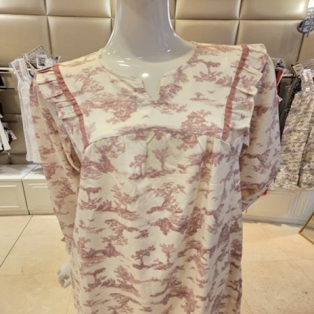 면주자프린트4610GW 핑크원피스잠옷