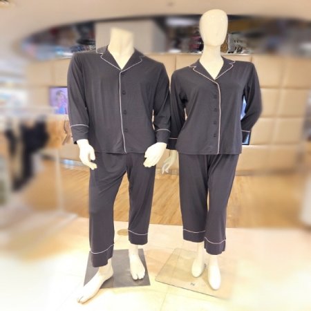 커플바바라시그니쳐4617B블랙모달잠옷