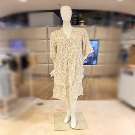 시스루 프린트앙상블4613R베이지