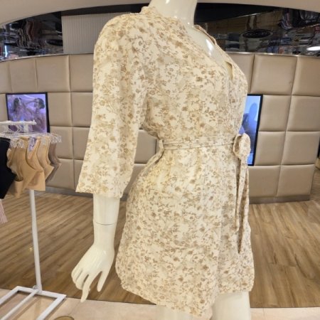 시스루 프린트앙상블4613R베이지