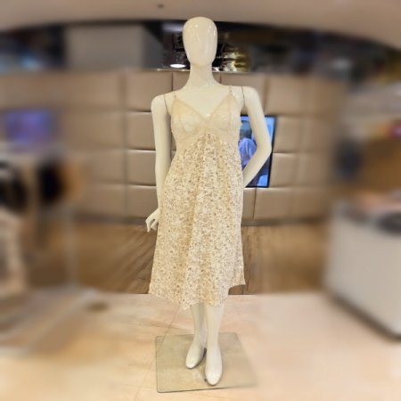 시스루 번아웃프린트4613S베이지슬립