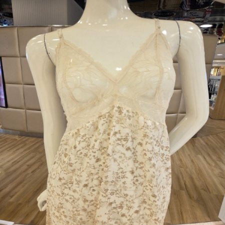 시스루 번아웃프린트4613S베이지슬립