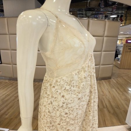 시스루 번아웃프린트4613S베이지슬립